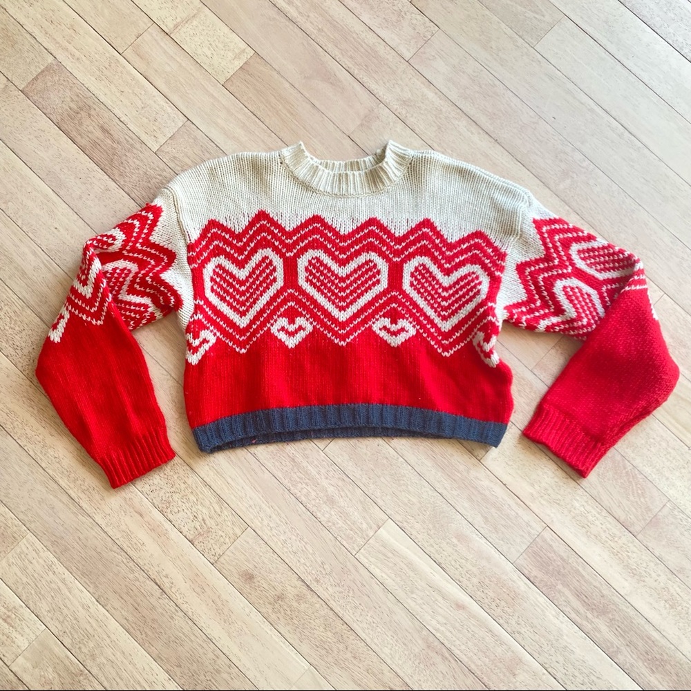 Free People I Heart You Valentines Sweater